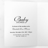 シンプルブラック&ホワイトベビーシャワースイート 三つ折り招待状 (内部最初)