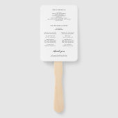 シンプルブラック&ホワイトミニマル結婚式 プログラム ハンドファン (裏面)