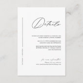 シンプルブラック&ホワイトミニマ結婚リスト詳細 エンクロージャーカード (正面)