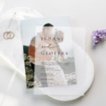 シンプルブラック&ホワイトモダンミニマ結婚リスト ベラム紙招待状<br><div class="desc">このVellum招待状はあなたのイベントに優雅さと洗練さを追加するための完璧な方法である。この透高品質明オーバーレイは、様々なタイプの招待状や文房具の最上層として使用でカスタムきる。招待、サンキューカード、メニューなどを高め、洗練された時代を超えた外観を作成するために使用する。このリストはvellumカード層に対してのみ表示される。写真カードは別売り： https://www.zazzle.com/photo_card_for_vellum_wedding_invitations-256434484295323130</div>