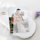 シンプルブラック&ホワイトモダンミニマ結婚リスト ベラム紙招待状