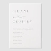 シンプルブラック&ホワイトモダンミニマ結婚リスト ベラム紙招待状 (正面)