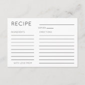 シンプルブラック&ホワイトレシピ エンクロージャーカード (裏面)