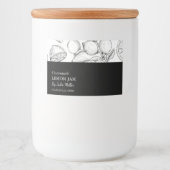 シンプルブラック&ホワイトレモンジャムラベル フードラベル (正面)