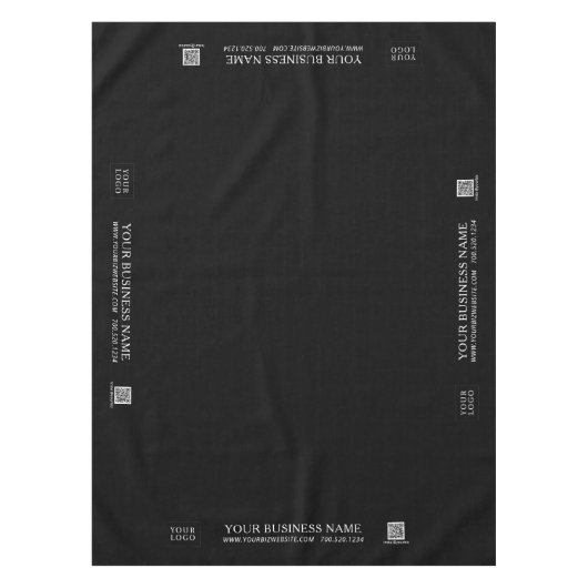 シンプルブラック&ホワイト会社ロゴクラフトフェア テーブルクロス (正面)