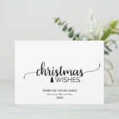 シンプルブラック&ホワイト書道クリスマス シーズンカード (スタンド正面)