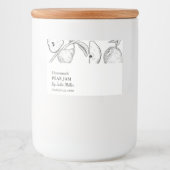 シンプルブラック&ホワイト梨ジャムラベル フードラベル (正面)