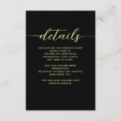 シンプルブラック&ホワイト結婚ズゲスト詳細 エンクロージャーカード (正面)