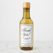 シンプルブラック&ホワイト結婚ズサンキューミニ ワインラベル (正面)