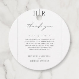 シンプルブラック&ホワイト結婚式の引き出物ラベル フェイバータグ