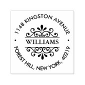 シンプルブラック&ホワイト華美差出人住所 セルフインキングスタンプ (デザイン)