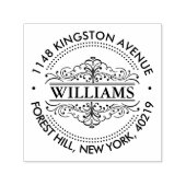 シンプルブラック&ホワイト華美差出人住所 セルフインキングスタンプ (デザイン)