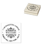 シンプルブラック&ホワイト華美差出人住所 ラバースタンプ (押印)