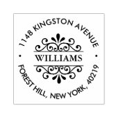 シンプルブラック&ホワイト華美差出人住所 ラバースタンプ (インプリント)