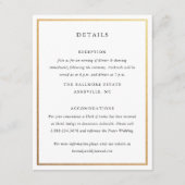 シンプルブラック&ホワイト金ゴールドエレガントな結婚式詳細 エンクロージャーカード (正面)