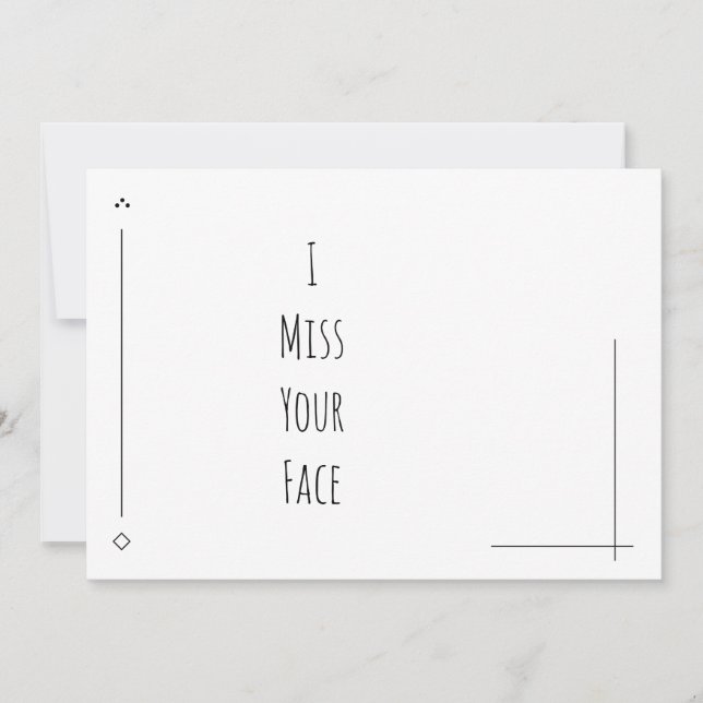 シンプルブラック&ホワイト「I恋しく思 Your顔」 (正面)