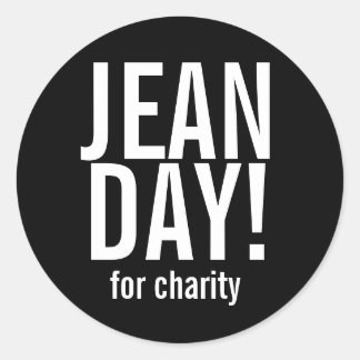 シンプルブラック&ホワイトJean Dayスタンプ ラウンドシール
