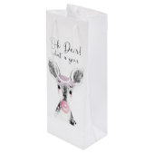 シンプルブラック&ホワイトOh Deer What A Year引用文 ワインギフトバッグ (裏面アングル)