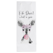 シンプルブラック&ホワイトOh Deer What A Year引用文 ワインギフトバッグ (裏面)