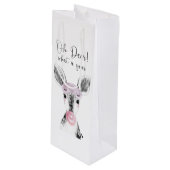 シンプルブラック&ホワイトOh Deer What A Year引用文 ワインギフトバッグ (正面アングル)