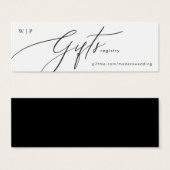 シンプルブラック&ホワモダンイ結婚トのギフト登録 (正面&裏面)