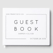 シンプルブラック&ホワ結婚イトズゲストブック ゲストブック (正面)