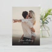 シンプルブラック&ホワ結婚イト 招待状 (スタンド正面)