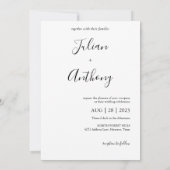 シンプルブラック&ホワ結婚イト 招待状 (裏面)