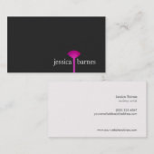 シンプルブラック・メイクアップ・アーティスト、マゼンタ・メイクアップ・ブラシ、 名刺 (正面/裏面)