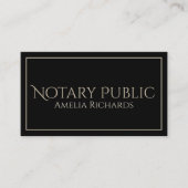 シンプルブラック&金ゴールドエレガントフレーム公証人 名刺 (正面)