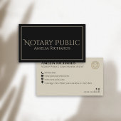 シンプルブラック&金ゴールドエレガントフレーム公証人 名刺