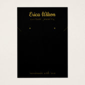 シンプルブラック&金ゴールドネックレスイヤリングディスプレイカード (正面)