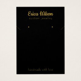 シンプルブラック&金ゴールドネックレスイヤリングディスプレイカード