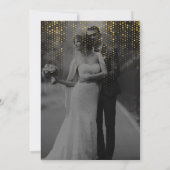 シンプルブラック&金ゴールドミニマエレガントリストカスタム写真 招待状 (裏面)