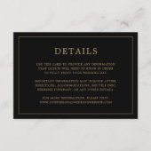 シンプルブラック&金ゴールドモノグラムエレガントな結婚式 エンクロージャーカード (正面)