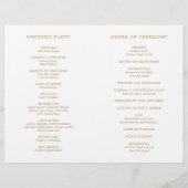 シンプルブラック&金ゴールドモノグラム結婚式 プログラム (裏面)