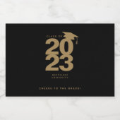 シンプルブラック&金ゴールド卒業ミニアルコールラベル リキュールボトルラベル (シングルラベル)