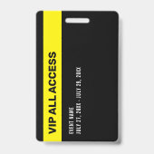 シンプルブラックVIP All Access PassイベントIDバッジ バッジ (Back)
