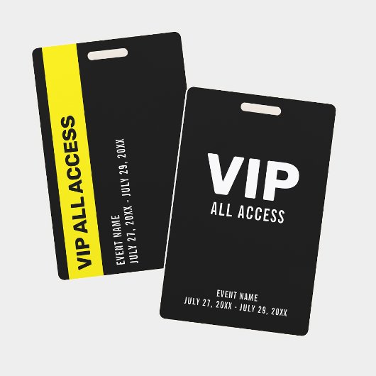 シンプルブラックVIP All Access PassイベントIDバッジ バッジ