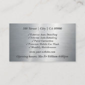 シンプルブラッシュスチールシルバーカーの詳細サービス 名刺 (裏面)