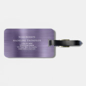 シンプルブラッシュメタル深夜紫モノグラム ラゲッジタグ (裏面横)