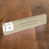 シンプルブラッモダンク・タン机用ネームプレート デスクネームプレート (側面)