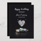 シンプルブラッ結婚ク記念日 シーズンカード (正面/裏面)