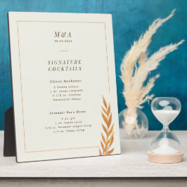 シンプルブランチ秋結婚のバー標識 フォトプラーク