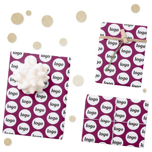 シンプルブランディングロゴビジネス模様マゼンタピンク ラッピングペーパーシート