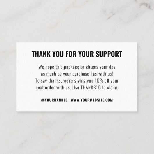 シンプルブランディング会社のロゴマーク エンクロージャーカード (裏面)