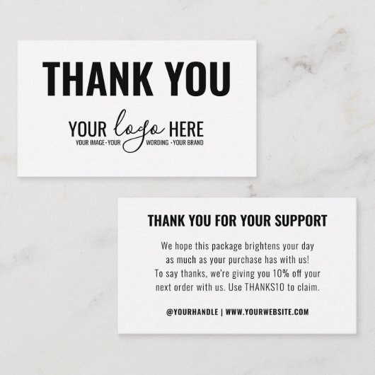 シンプルブランディング会社のロゴマーク エンクロージャーカード (正面/裏面)