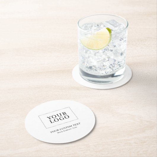 シンプルブランドのカスタムビジネスロゴのプロモーション ラウンドペーパーコースター (インサイチュ)