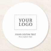 シンプルブランドのカスタムビジネスロゴのプロモーション ラウンドペーパーコースター (正面)