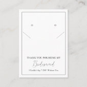 シンプルブリーズメイドイヤリング&ネックレスディスプレイカード プレイスカード (正面)